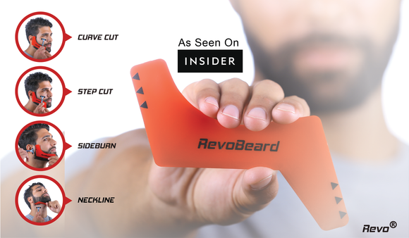 RevoBeard is a beard template stencil guide edge up tool. The curve cut step cut side burns are all functions of this beard styler. trimmer razor or blade will work with the tapered edges. Save money at the barber and time. Revo products grooming.